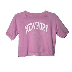 GAP Teen Raglan Boxy Sweatshirt NEWPORT Pink and White Girls Size 12